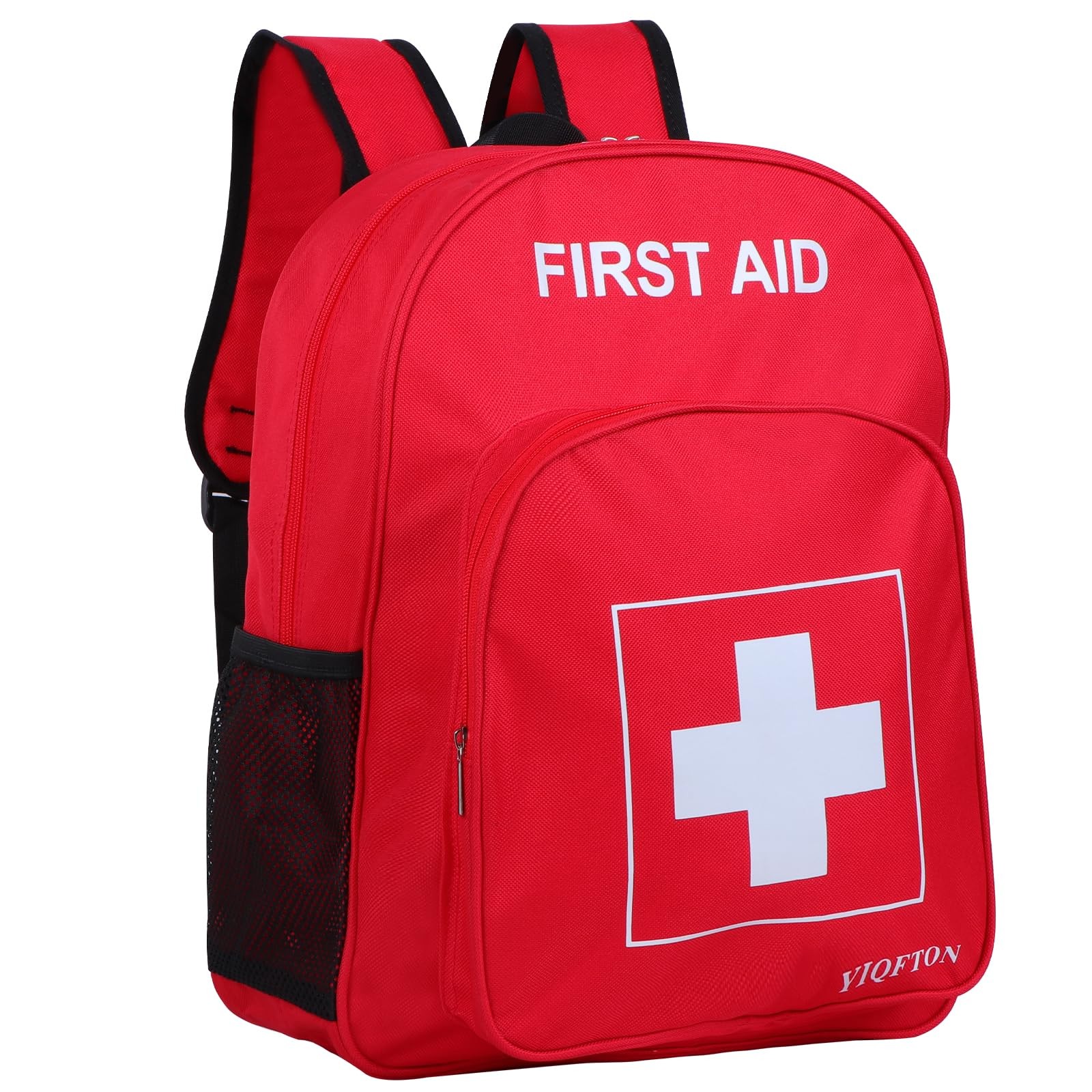 YIQFTON First Aid Backpack Empty, Red Waterproof Emergency Backpack, Portable…