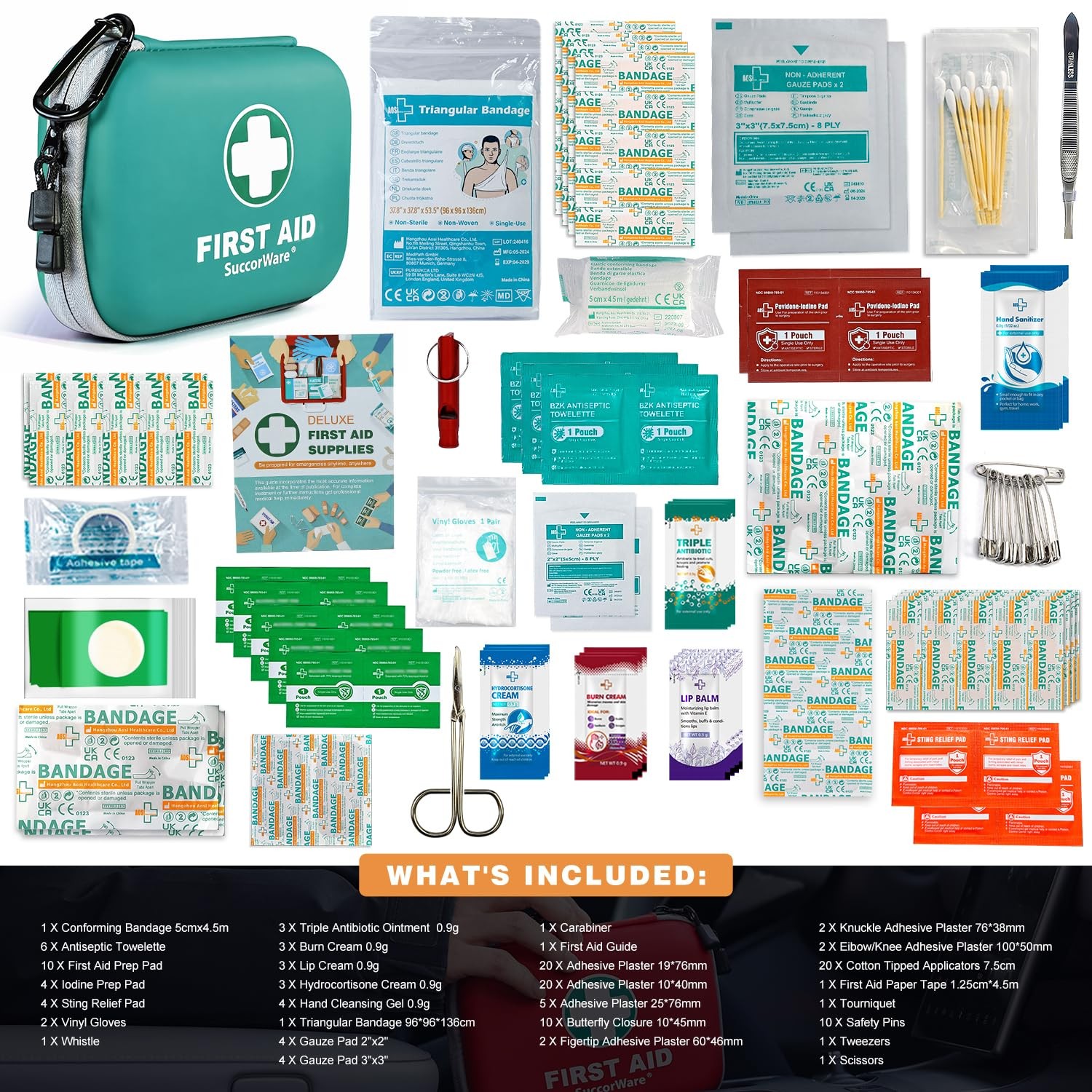 150 Pieces Mini First Aid Kit – Small Medical Kit with Hard Shell – Emergency…
