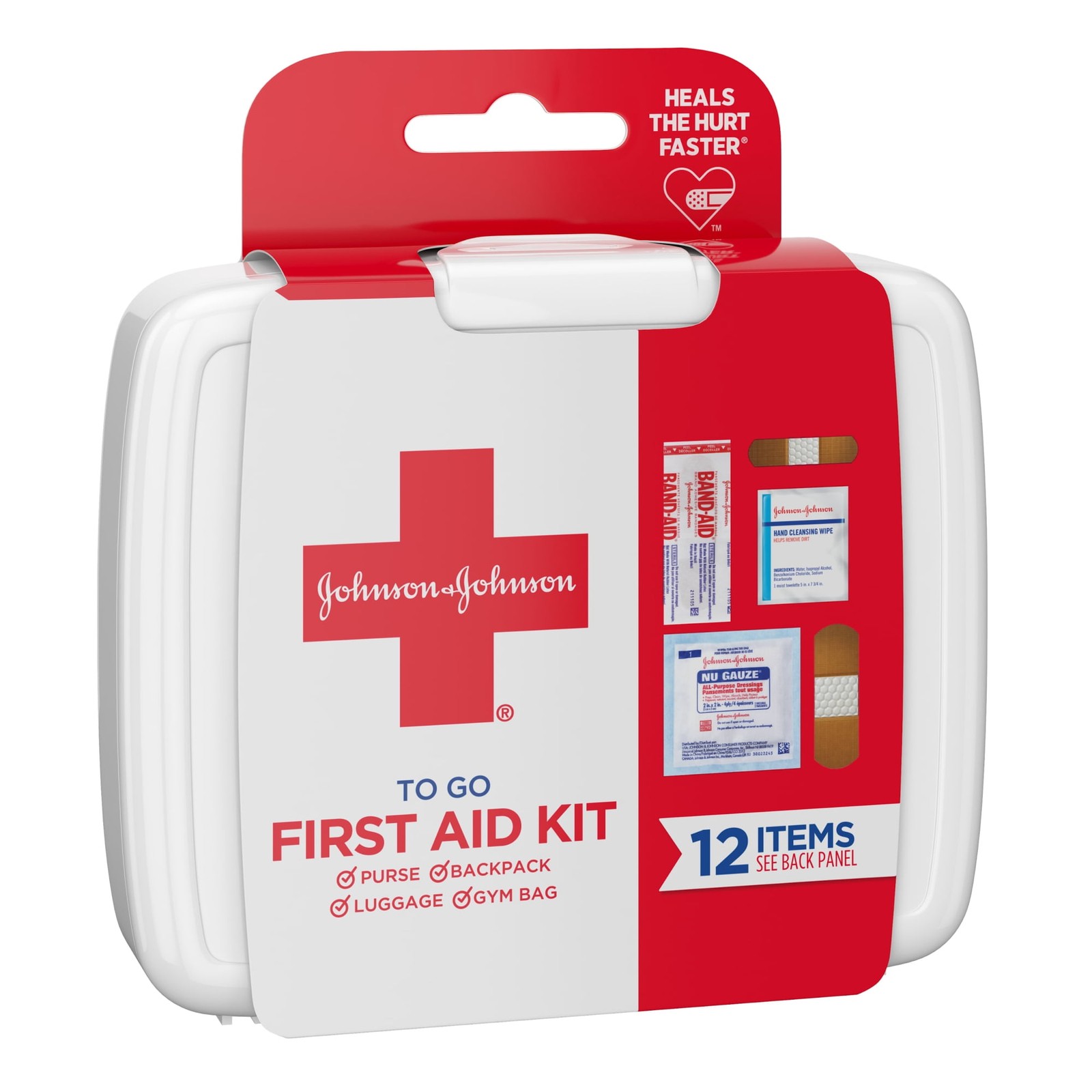 BAND-AID Brand First Aid Kit To Go Portable Emergency Wound Care Essentials, 12