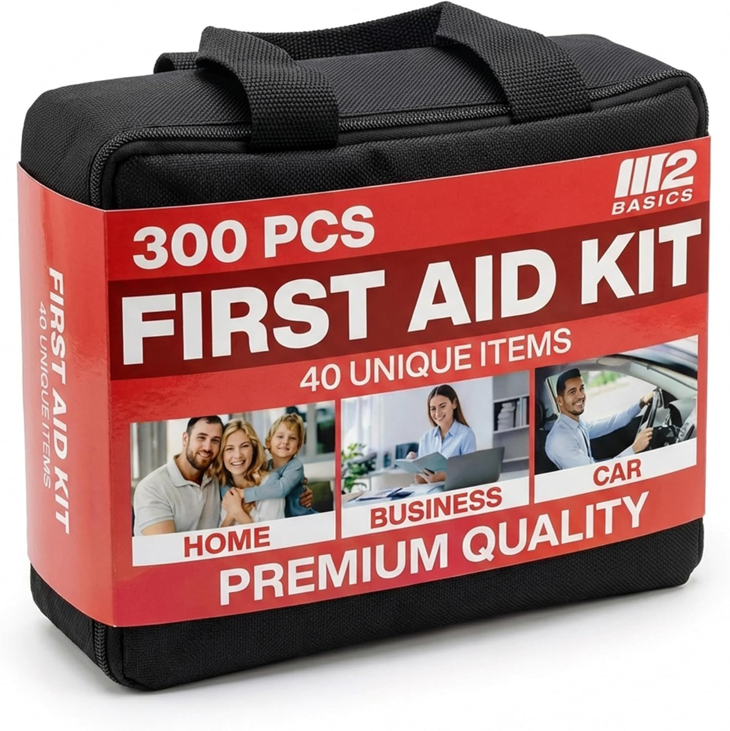 Premium 300 Piece Professional First Aid Kit 40 Unique Items Portable