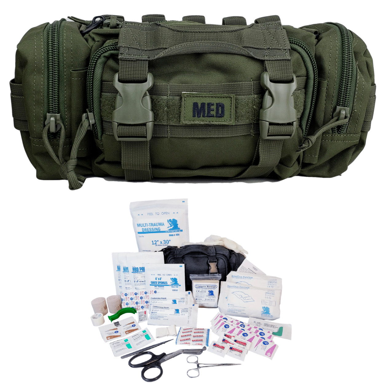 ELITE FIRST AID Rapid Response Tactical Trauma Kit FULLY STOCKED Medic MOLLE Bag