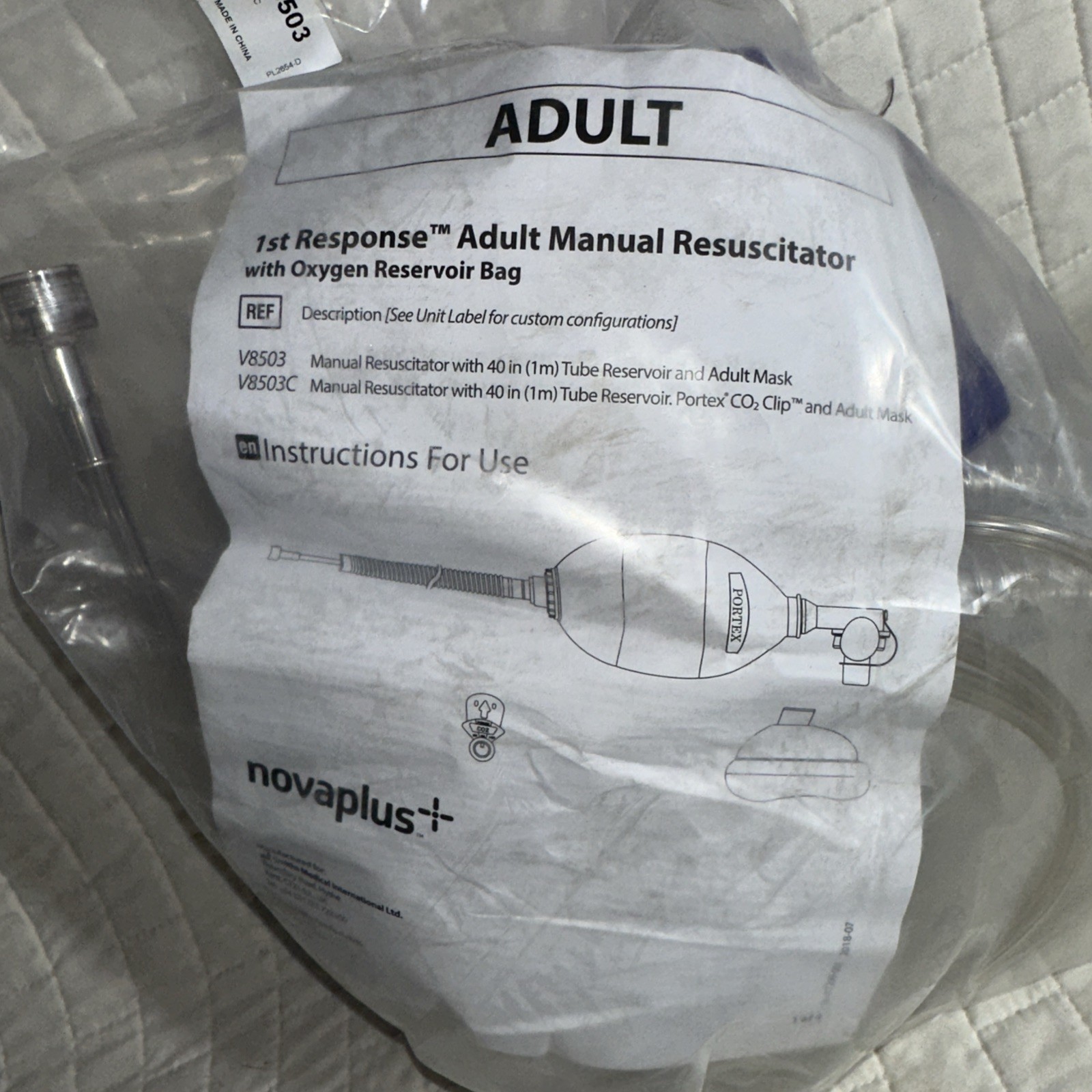Nova Plus Adult Manual Resuscitator With Oxygen Reservoir Bag