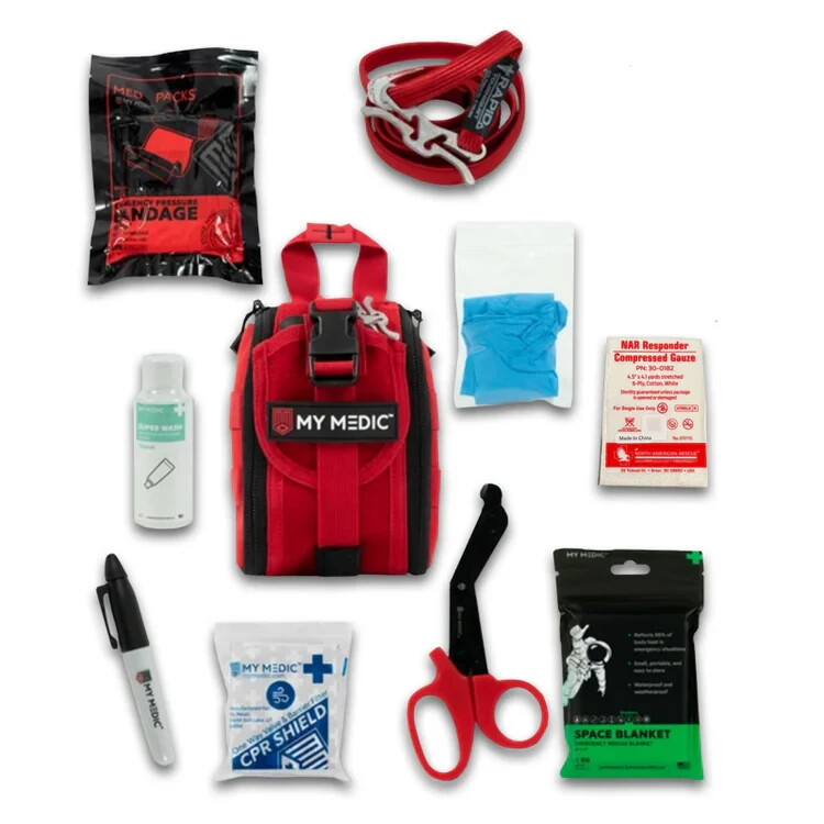 MyMedic Trauma First Aid Kit Emergency Trauma Military Survival Travel TFAK Red
