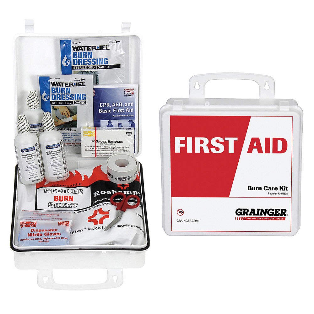 GRAINGER APPROVED 54558 Burn Care Kit,13pcs,2.75"W,9.5"H,White 39N808