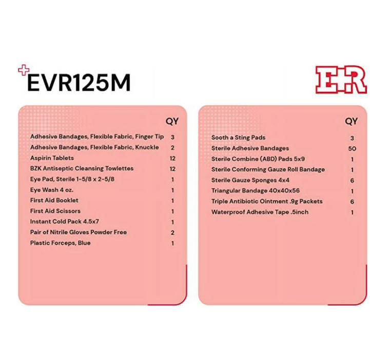 Ever Ready 107Pc First Aid Kit OSHA Compliant 25 Person Plastic Case