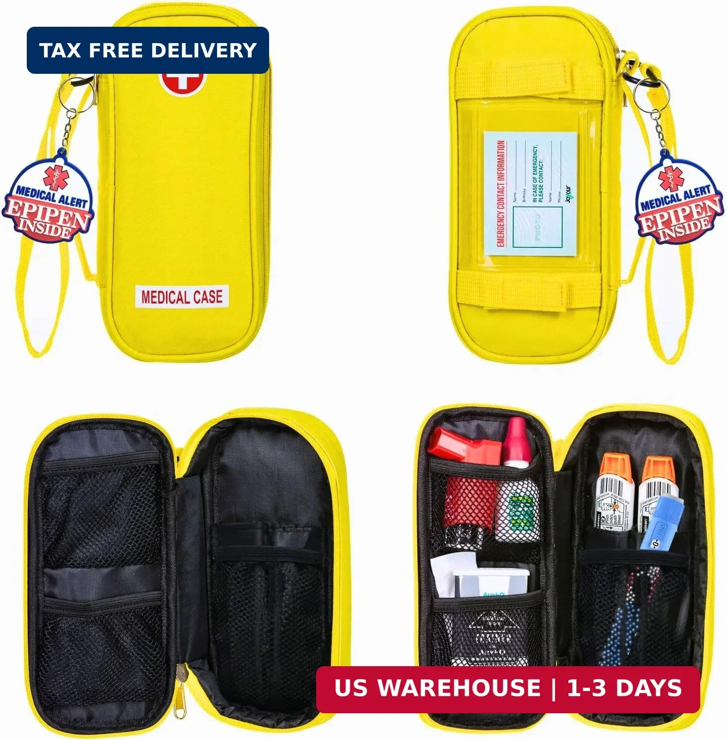 EpiPen Medical Carrying Case Insulated, Travel Medication Organizer Bag Emergenc