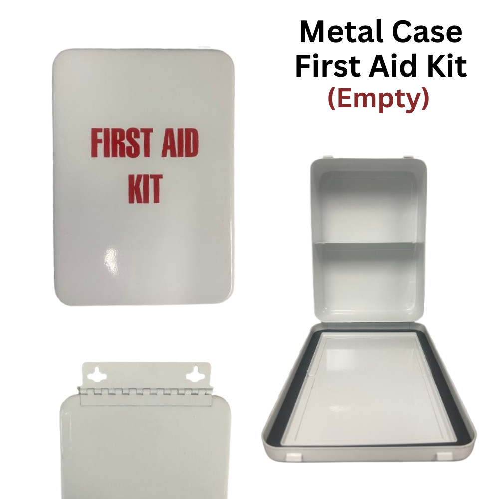 Weatherproof First Aid Kit (Unfilled) – Metal Case (Heavy Duty) – Easy Mount