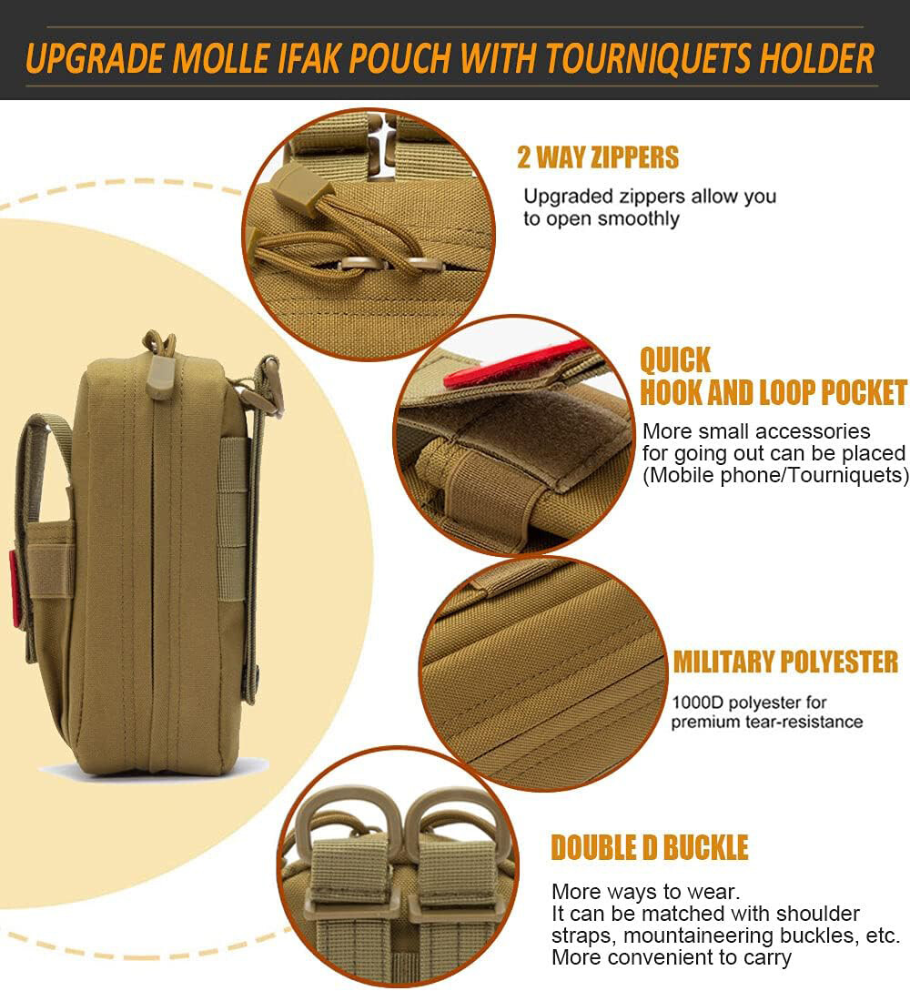 Tactical Molle Medical First Aid Pouch Utility Tool Emergency Medical IFAK Bag