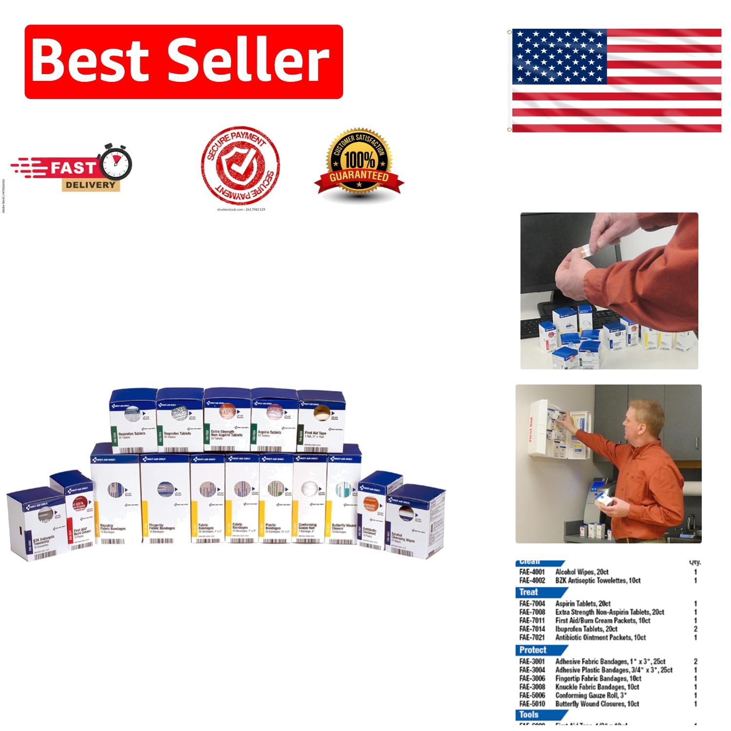 Stay Prepared: SmartCompliance 50-Person First Aid Kit Refill with 237 Supplies