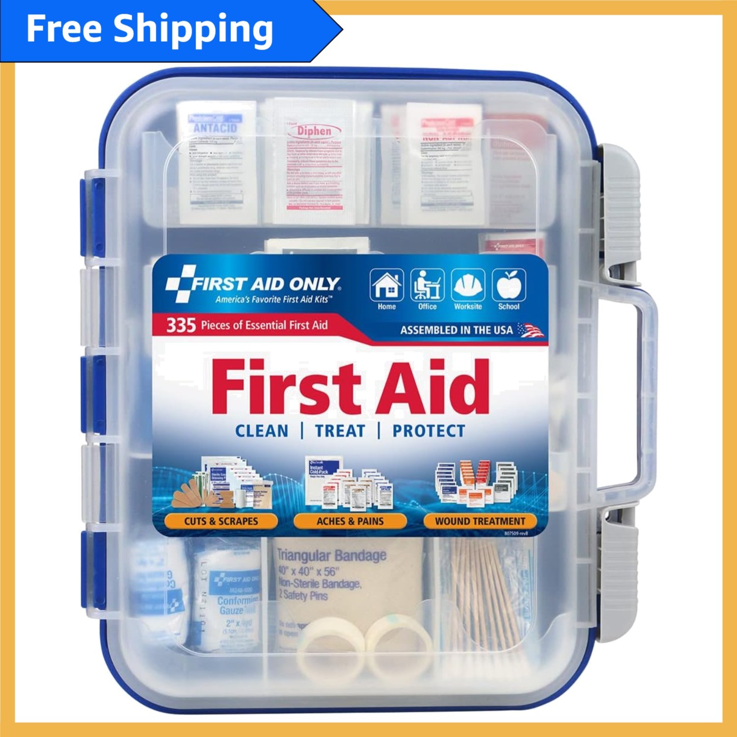 OSHA-Compliant 335-Piece First Aid Kit for 100-Person Emergency Preparedness