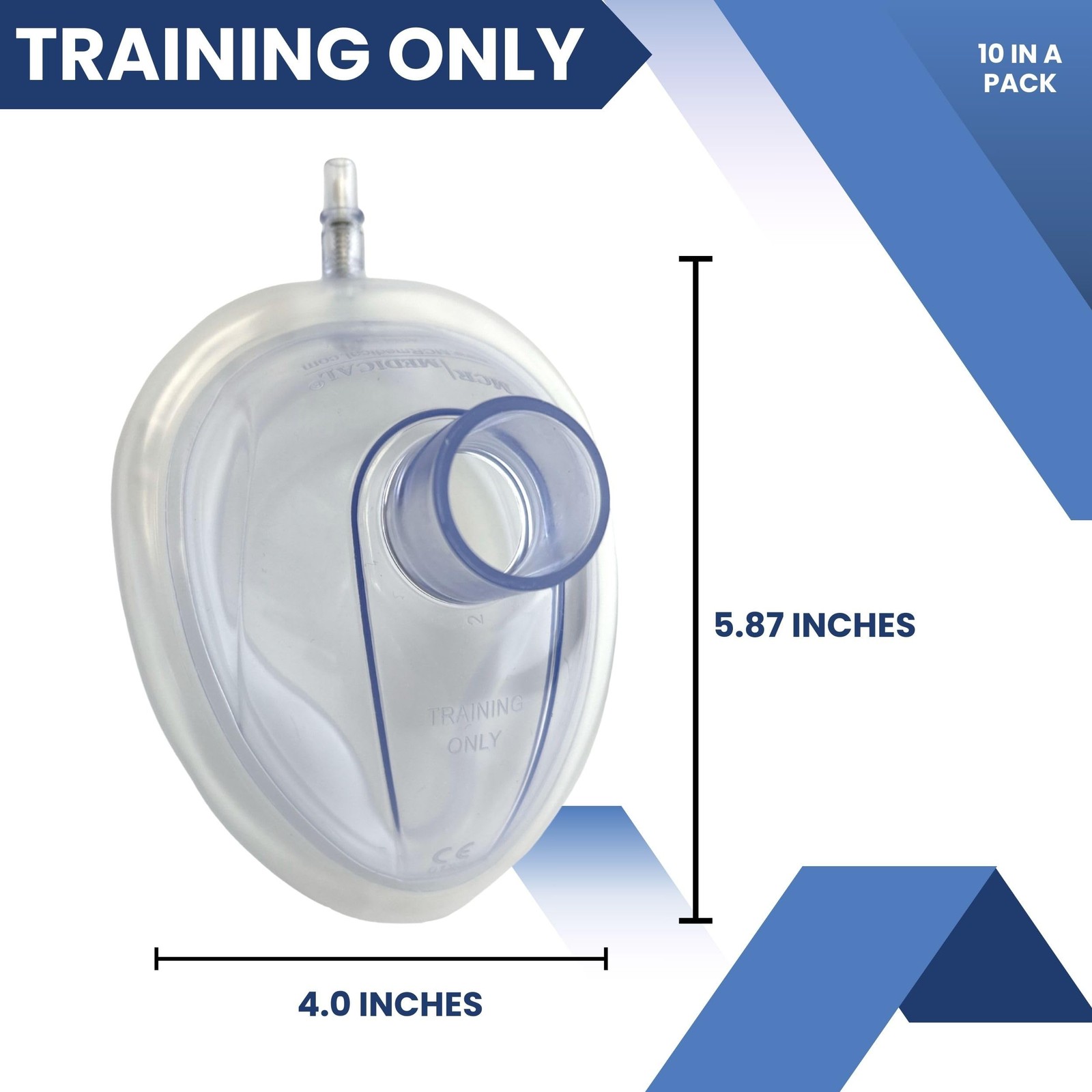 Pack of 10 Training CPR Masks, Adjustable-Adult w Valves, MCRTM-AR