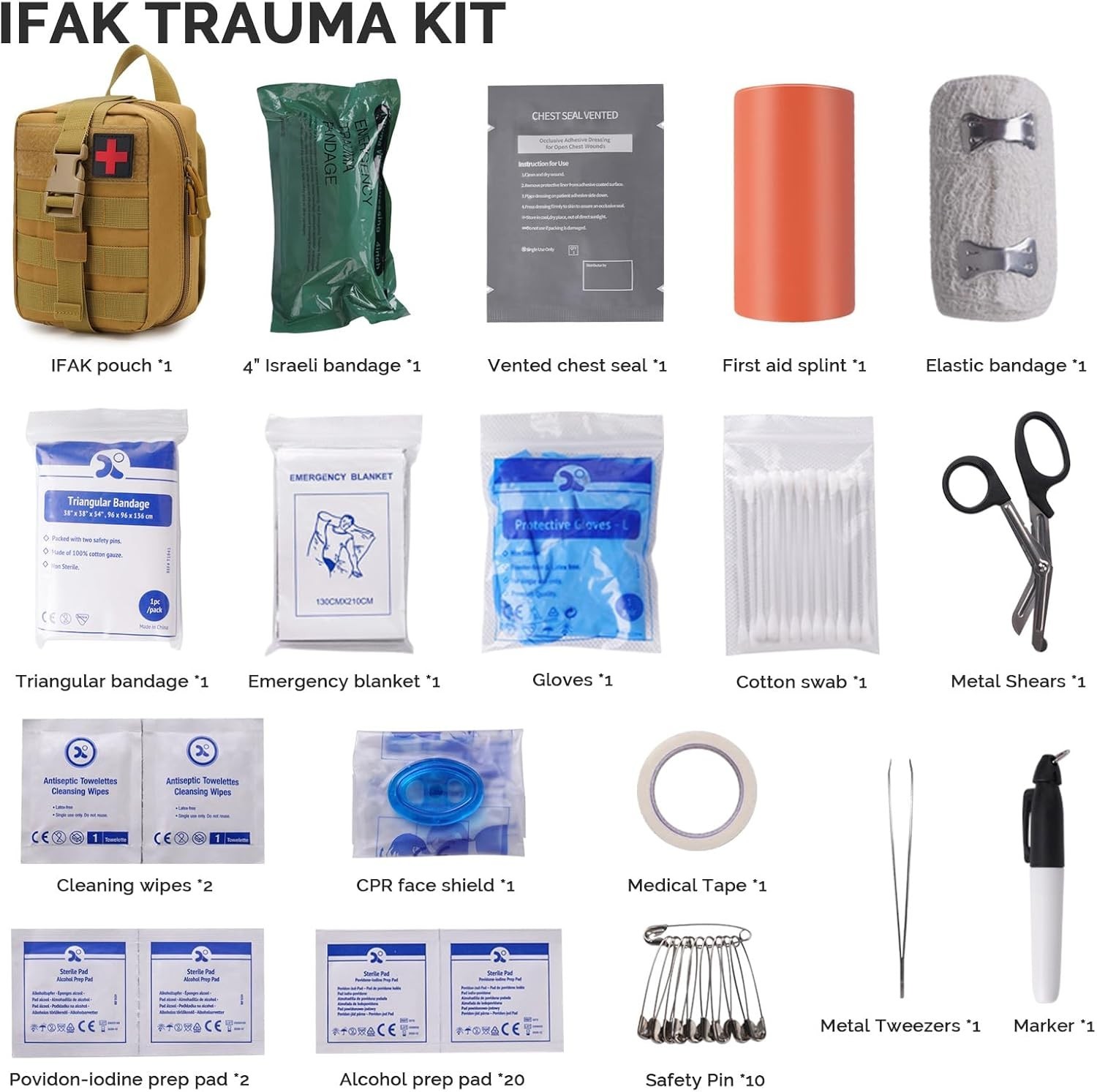 IFAK Trauma First Aid Kit Tactical Molle Emergency Survival Bleed Kit Set