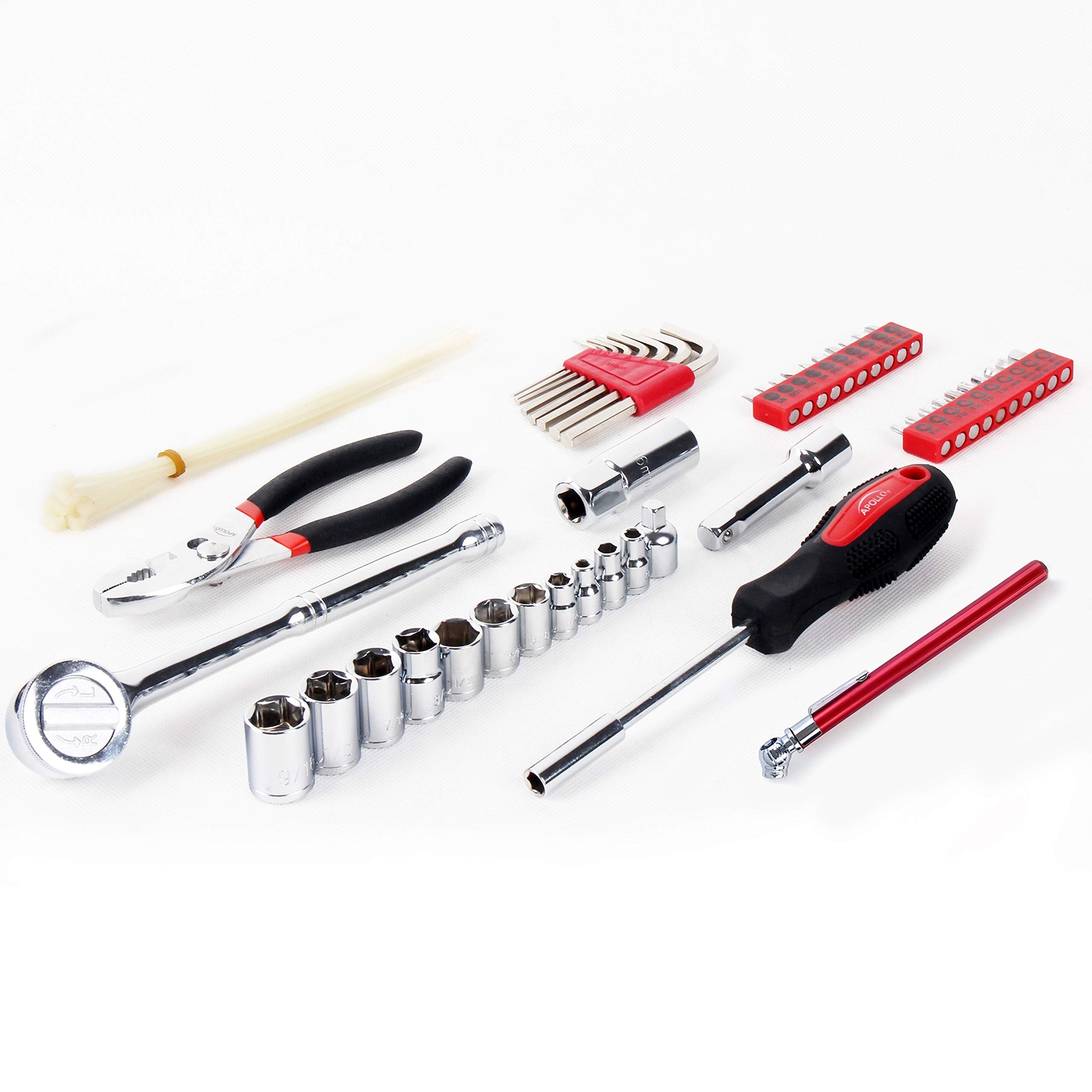 Compact 56 Piece Auto Tool Kit for Vehicle Emergency Repair Portable Zipper Case