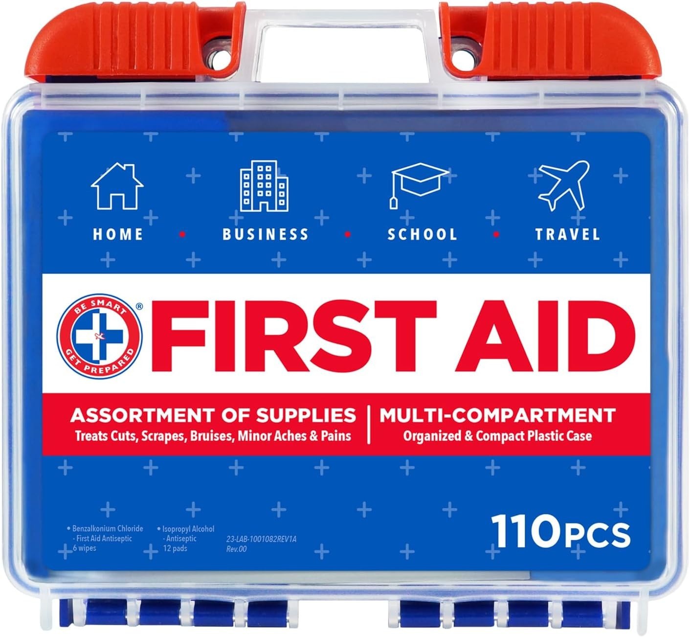 Be Smart Get Prepared 110 Pc First Aid Kit: Clean, Treat, Protect Minor Cuts