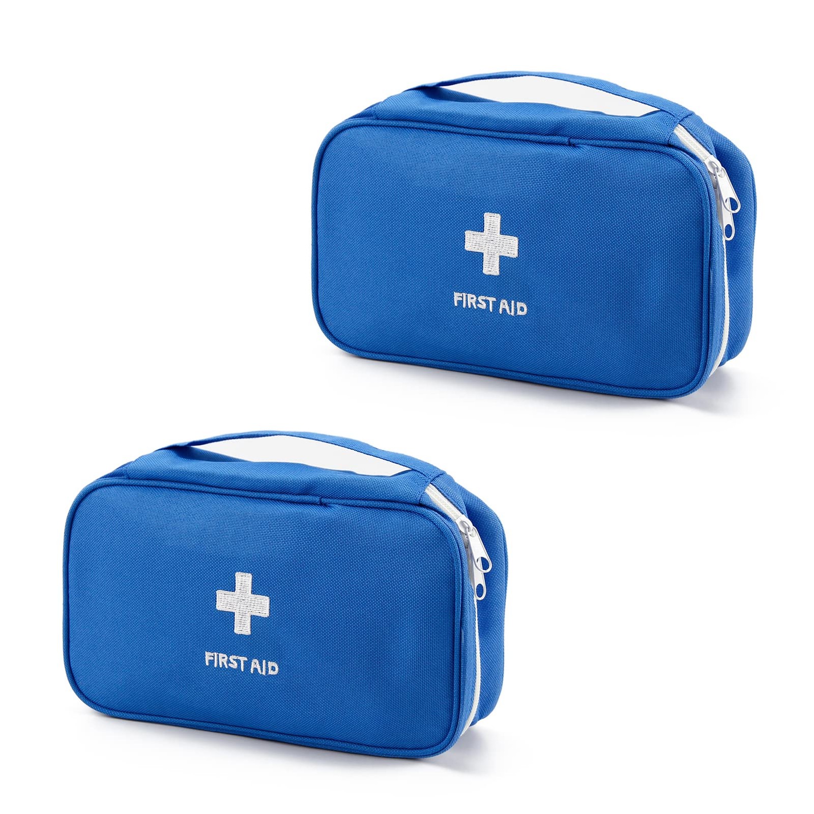 TOPASION Portable Empty First Aid Kit Bag, 9 x 5 x 3 inches, 2 Pieces Blue