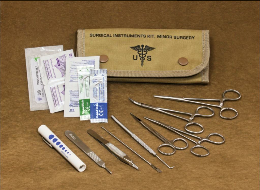 FIRST AID Surgical Kit ELITE STOCKED Field Medic Suture Trauma Survival 1st Aid