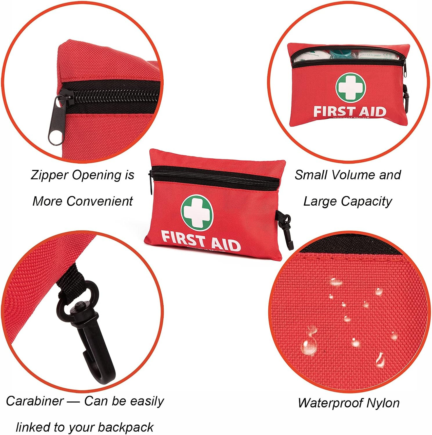 Mini First Aid Kit, 110 Piece Small First Aid Kit – Includes Emergency Foil Blan
