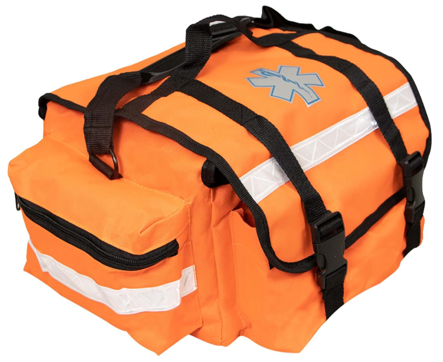 Orange EMT Trauma Bag 17x9x7 Emergency Medical Organizer Padded Dividers Reflect