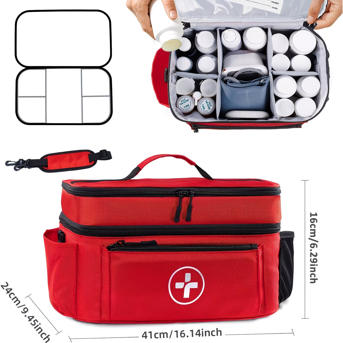 Portable, Medicine Storage Bag, Travel First Aid Organizer, Case Household