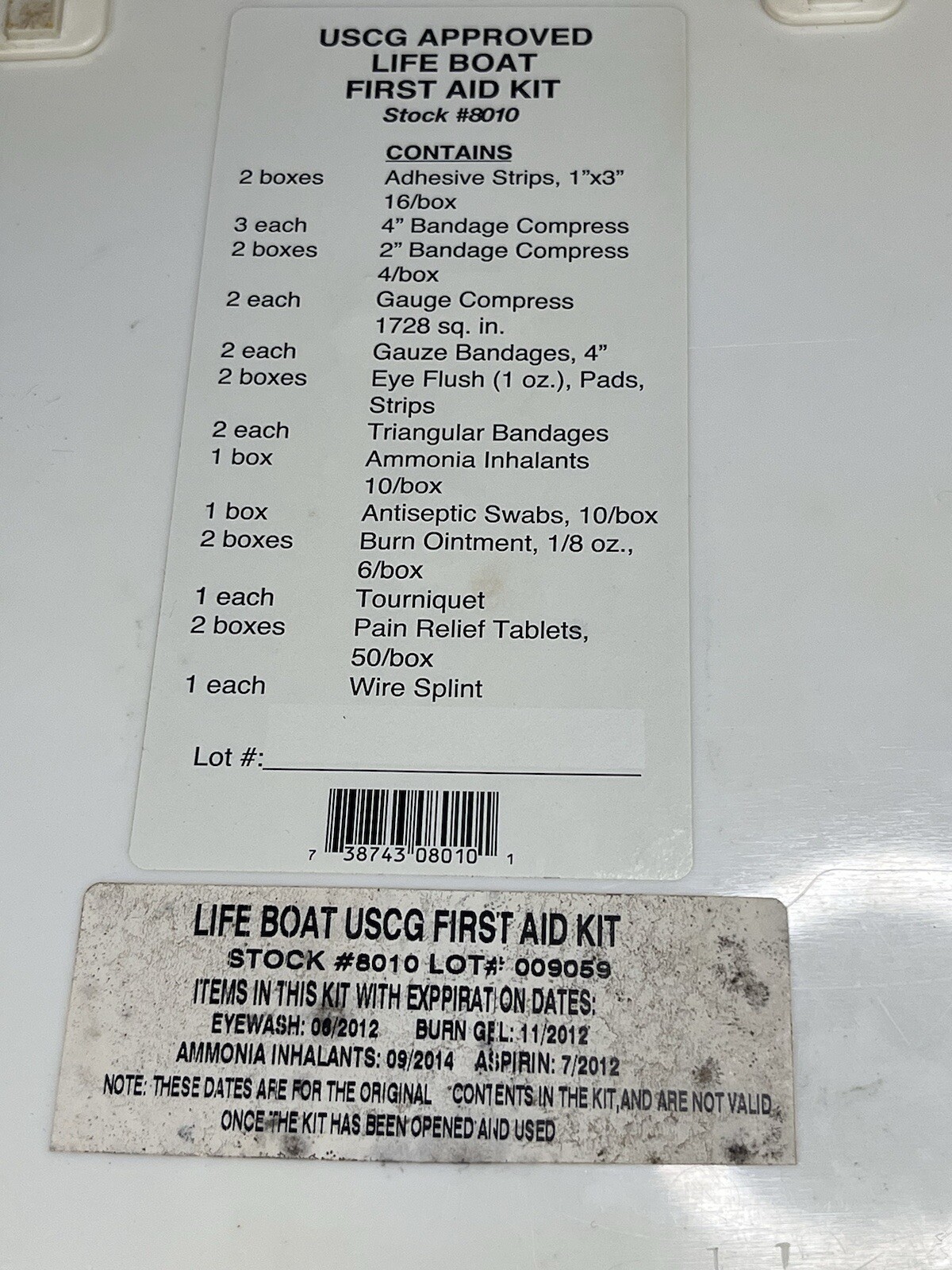 Datrex Life Boat First Aid Kit 8010 DX0400M USA Coast Guard USCG