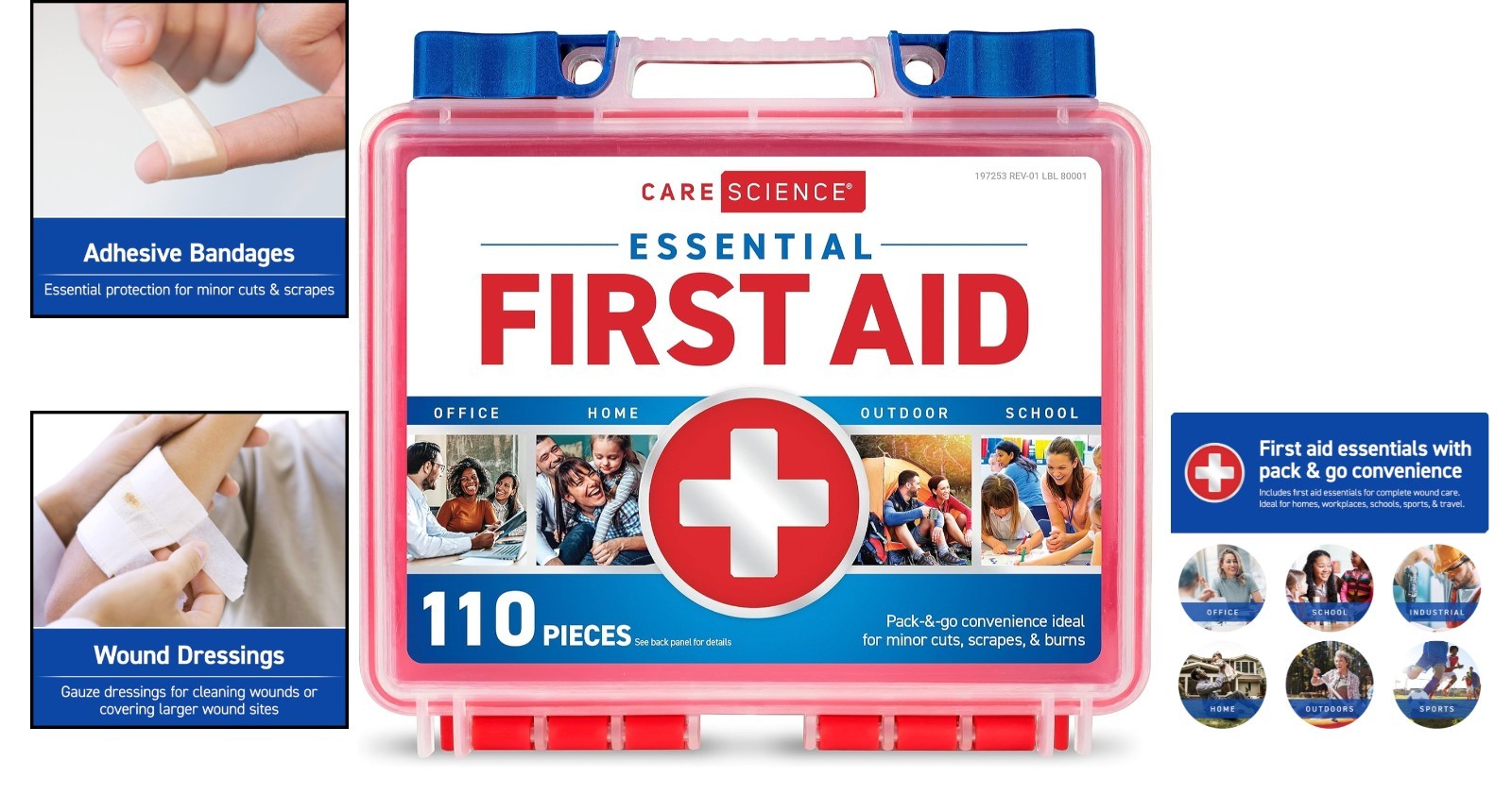 Compact 110-Piece First Aid Kit | Essential Safety for Home, Car & Adventures