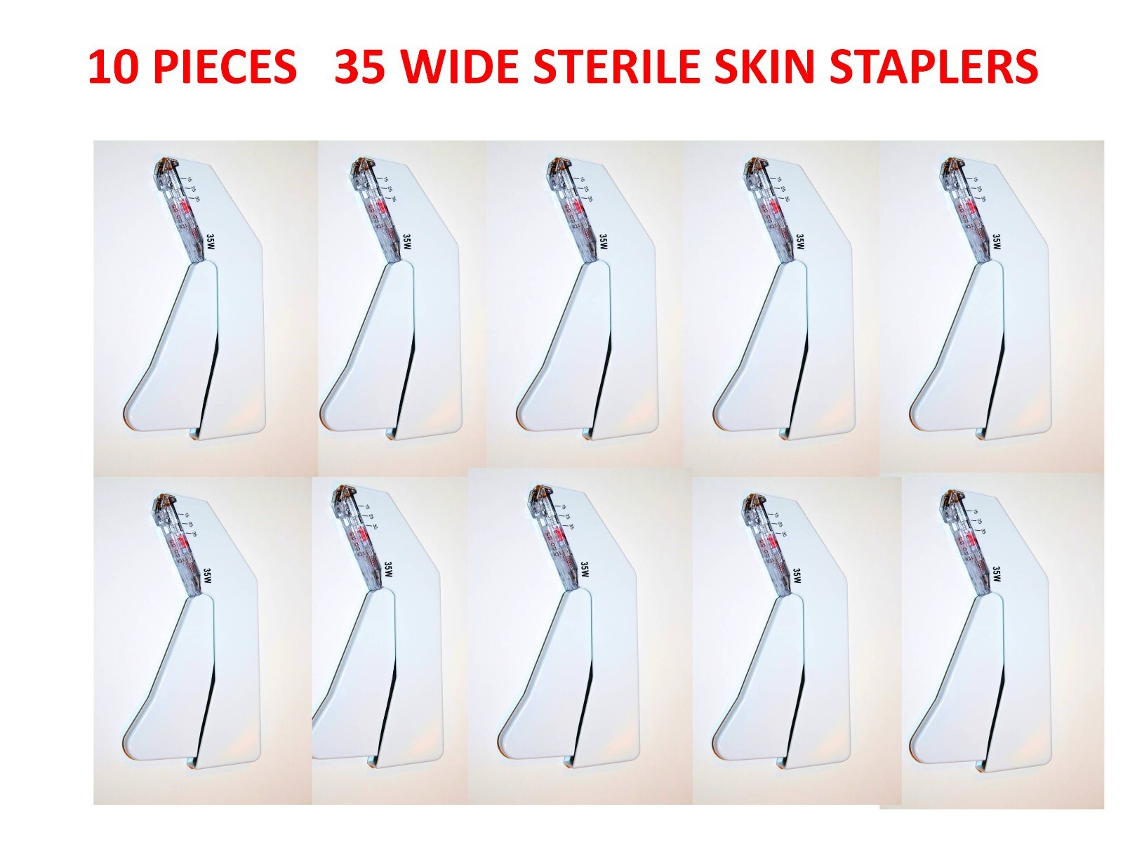 10 PC Sterile Skin Staplers 35 WIDE Human/Veterinary/First Aid SHIPS FREE