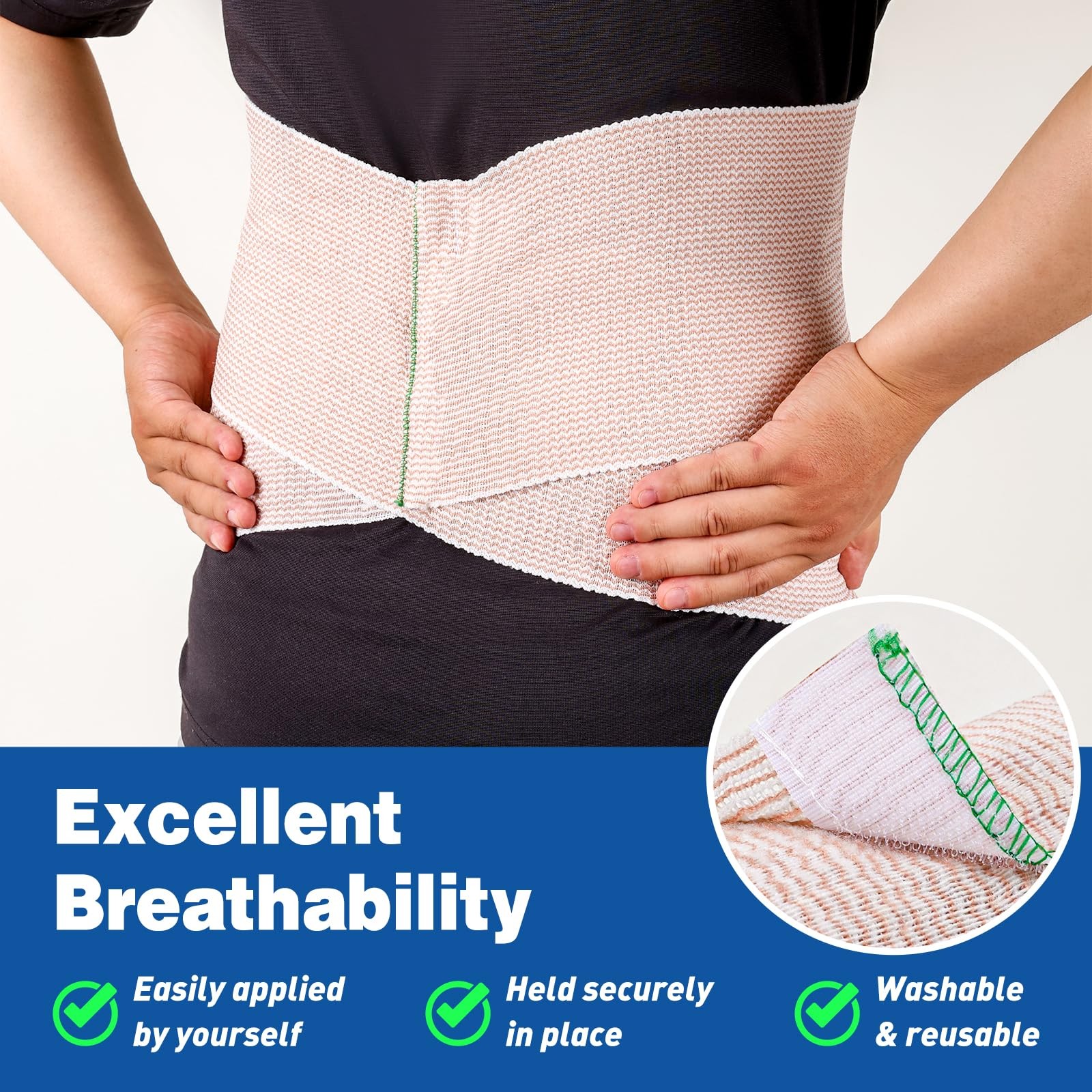 AZEN Premium 2 Pack Elastic Bandage Wrap 6 Inch, 6 A-2p(6in)