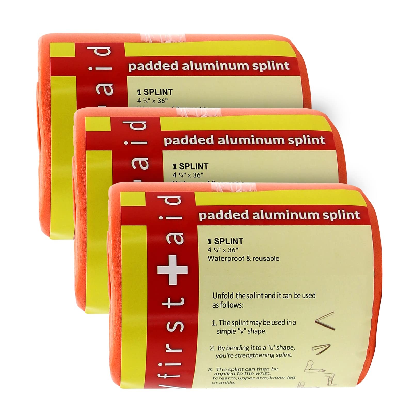 Ever Ready First Aid Universal Aluminum Splint, 36 Inch Rolled – 3 One Size