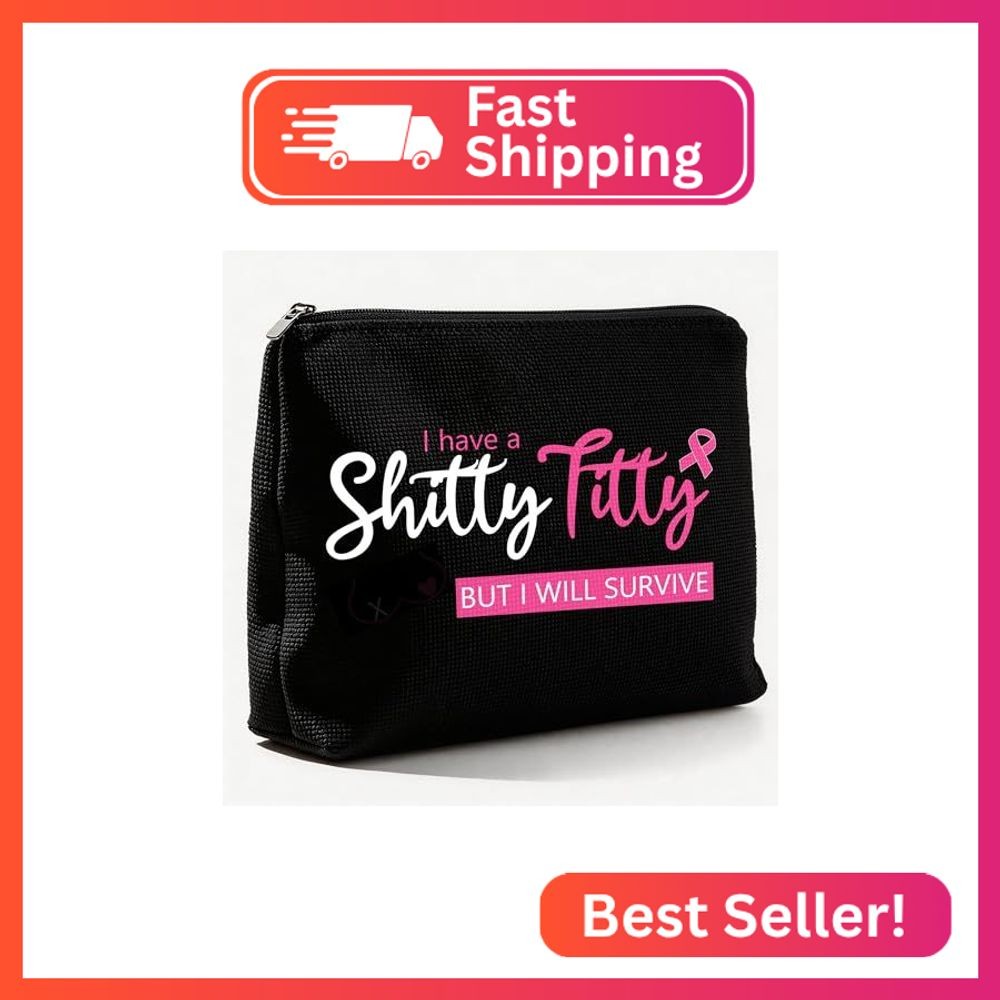 CLHHM Pink Ribbon Makeup Bag – Inspirational Cosmetic Pouch for Women