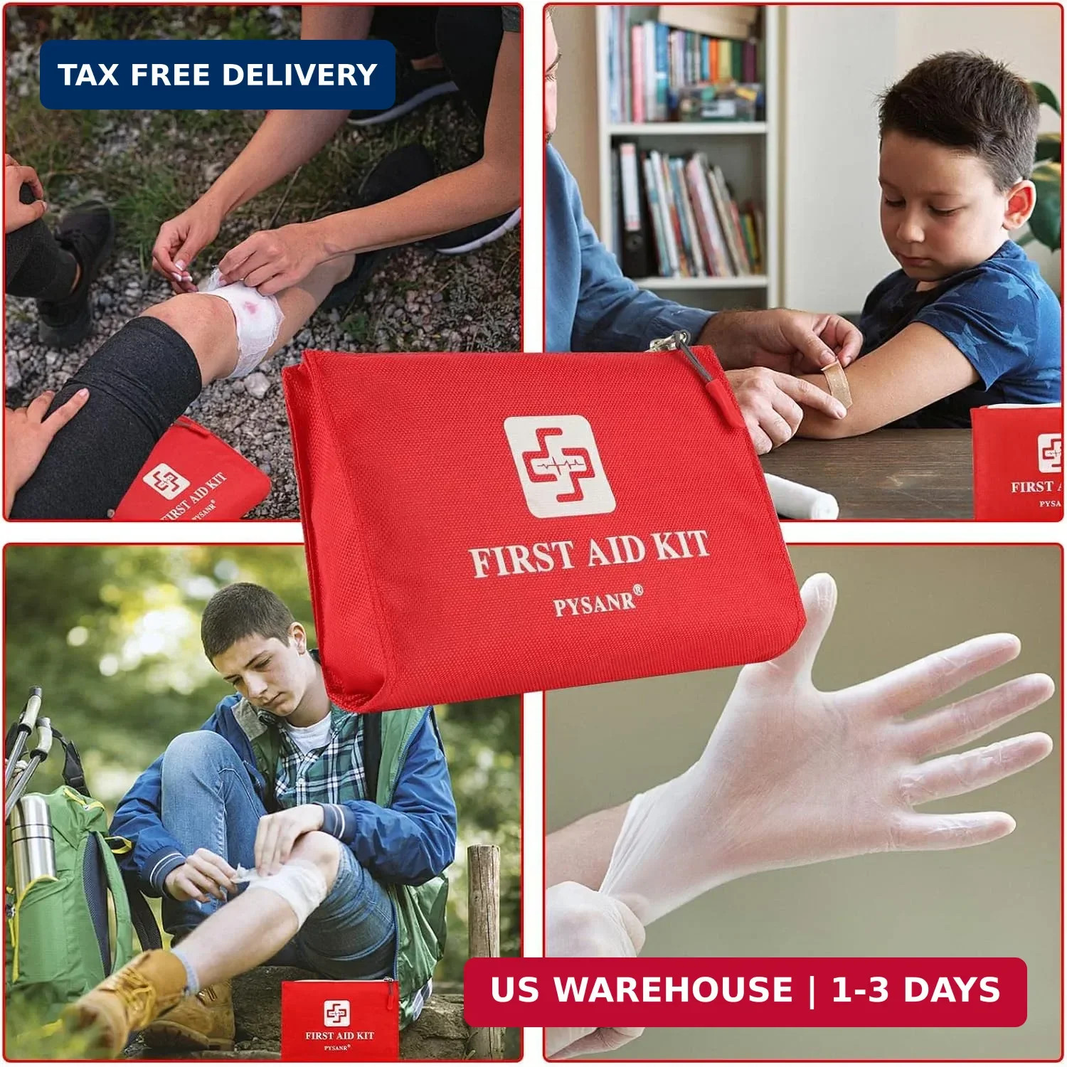Small First Aid Kit, 150 Piece with Foil Blanket & Scissors, Mini First Aid Bag