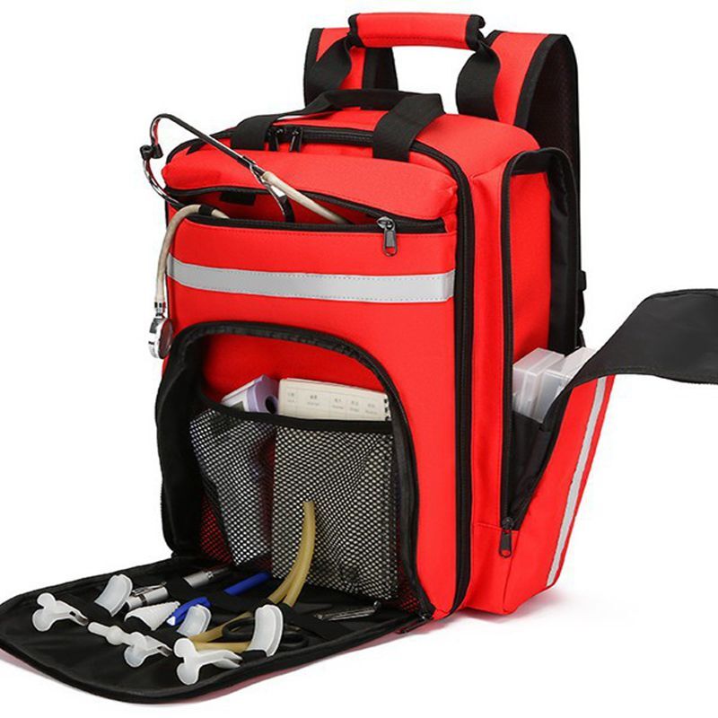 First Aid Trauma Backpack – EMS Medi-cal Tactical Molle Bag – Red/Orange