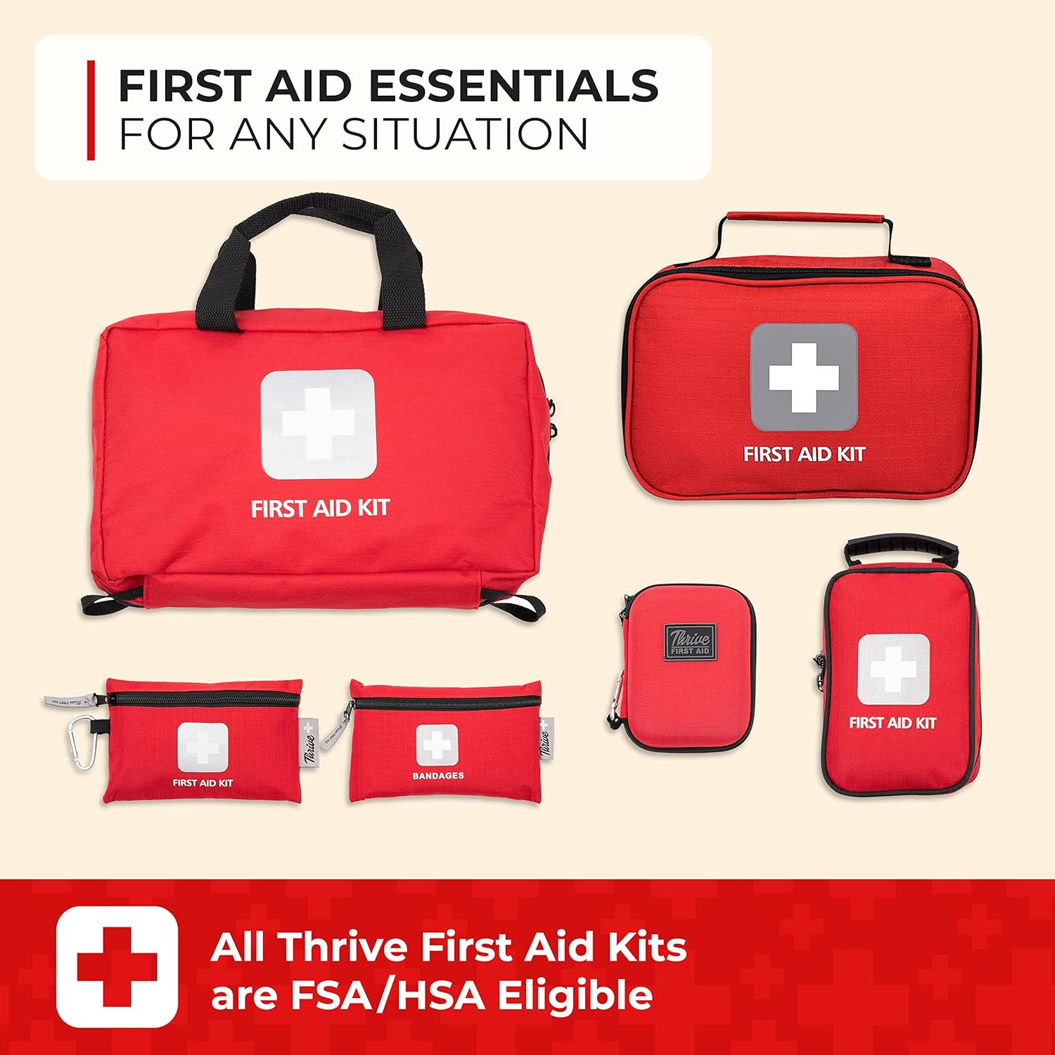 291pc Home Essentials First Aid Kit-First Aid Bag with Multi-Sized Bandage,Gauze
