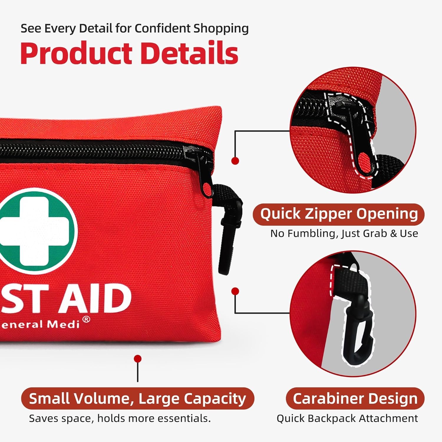 110 Piece Small First Aid Kit -Includes Emergency Foil Blanket & Scissors