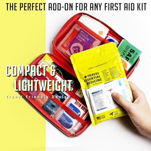 EVERLIT CARE Travel Essential Medicine First Aid Kit I Bonus Refill Pack
