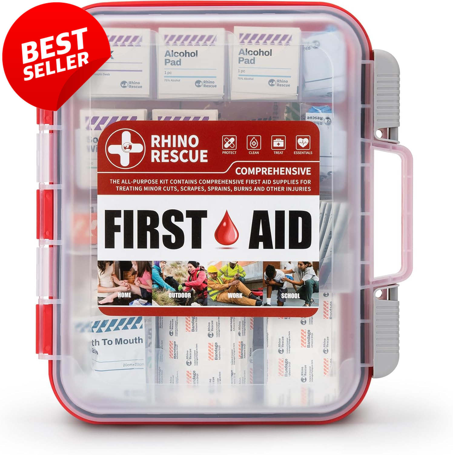 OSHA First Aid Kit 371 Piece Emergency Medical Home Office School Business – US