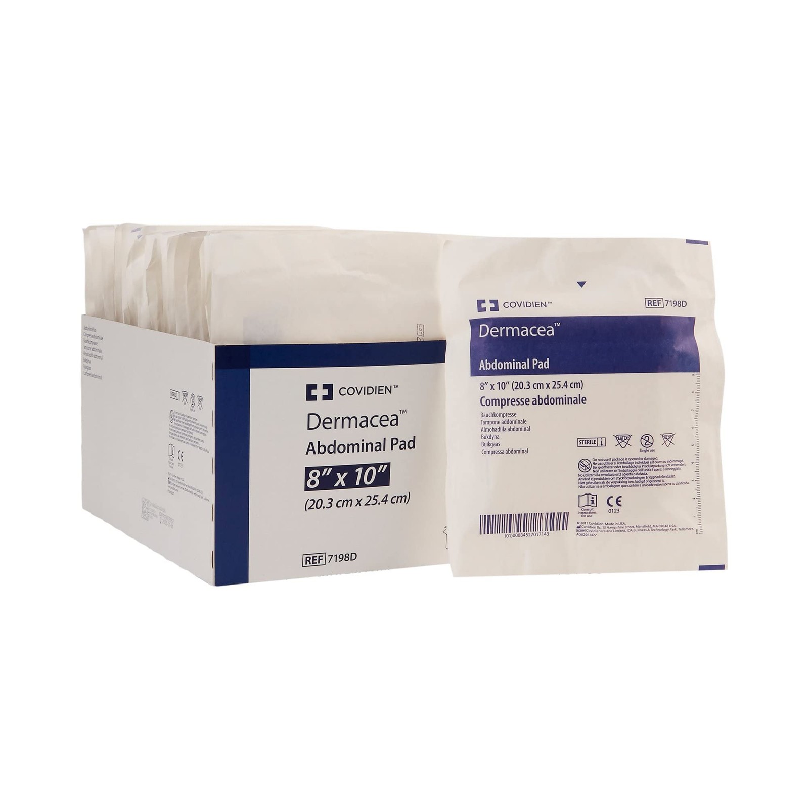 Nonwoven Fluff Sterile Abdominal Pad, 8 X 10 Inch Rectangle, 8 x 10