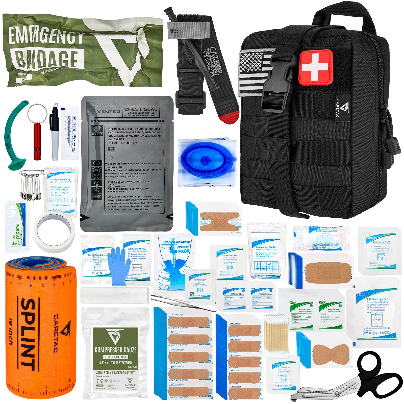 CareTac IFAK Trauma First Aid Kit with CAT Gen-7 Tourniquet