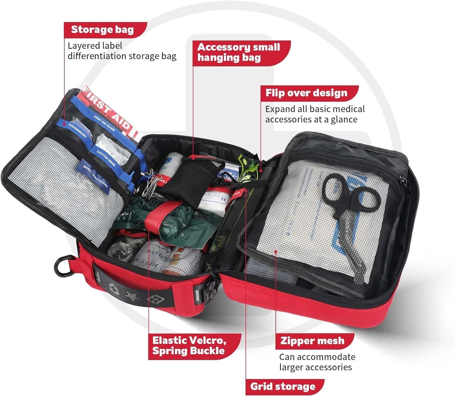 First Aid Kit Large Molle System Detachable Emergency Medical Supplies for Home