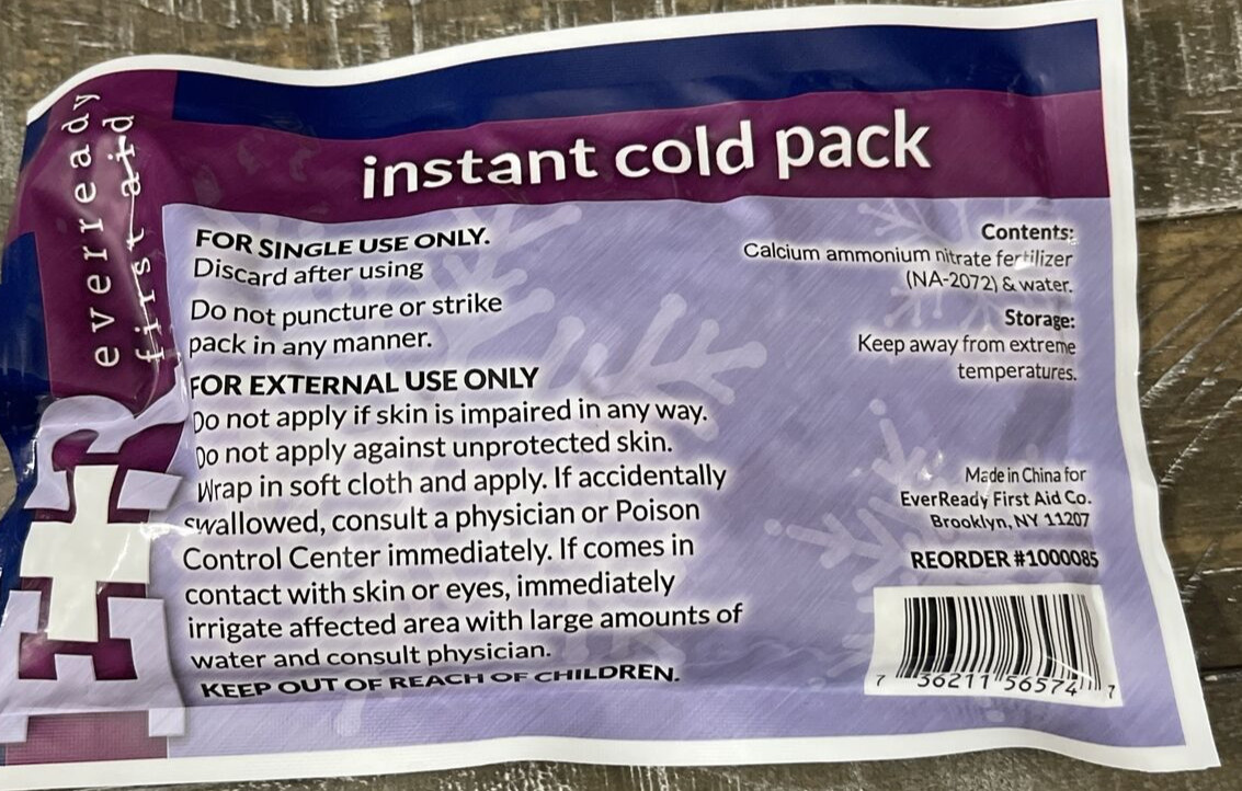 Everready Instant Cold Pak-Ready To Use Just Shake & Squeeze-NEW-SHIPS N 24 HOUR