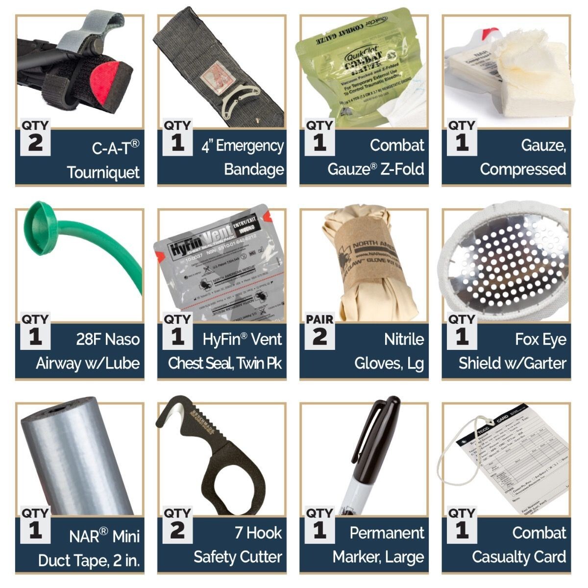 North American Rescue SIRK Gen II IFAK Resupply Kit w/ 2 Gen 7 Cat Tourniquets