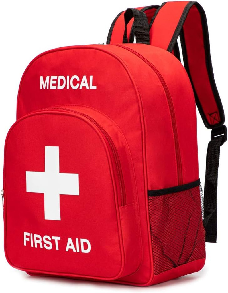 Red First Aid Bag Empty First Aid Backpack Empty Medical Storage Bag for First A