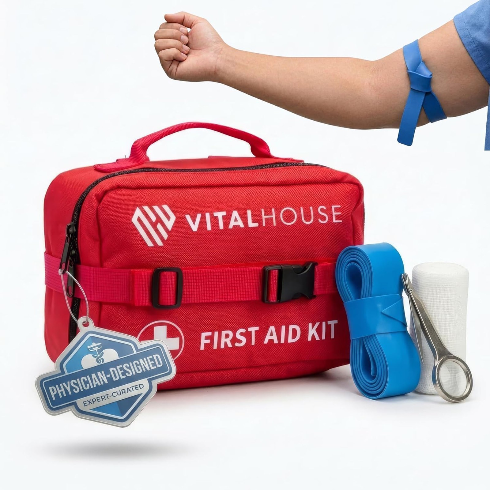 First Aid Kit 346 Piece with Tourniquet, Emergency Trauma Supplies for Home Car