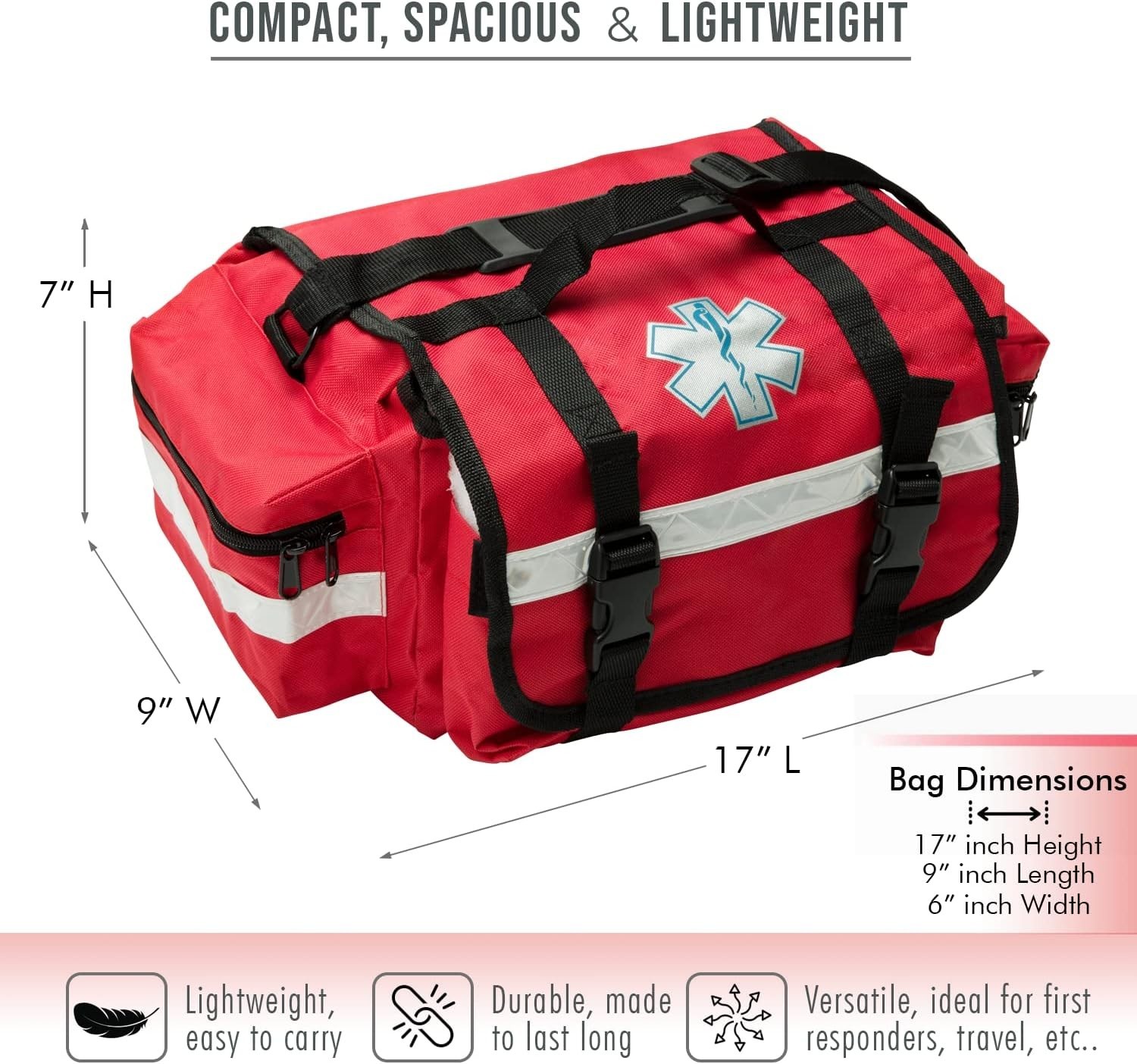 First Aid Responder Emergency Medical EMS/EMT Trauma Deluxe Hospital Travel Bag