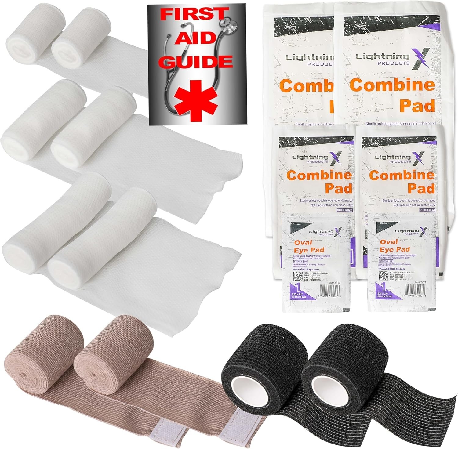 New Improved Medical Bandage Refill Kit – 16 Sterile Essentials for Emergencies