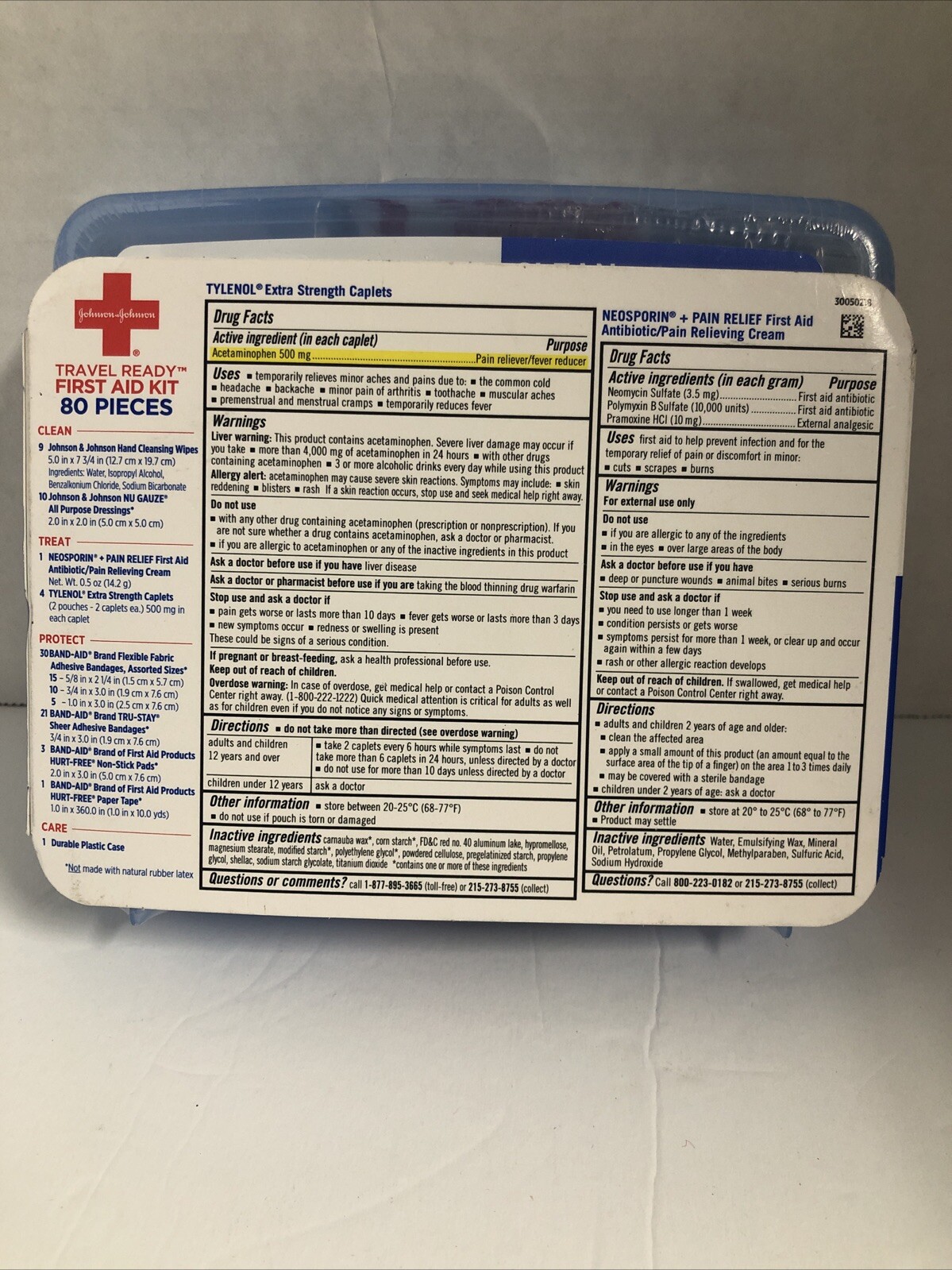 Band-Aid Travel Ready Portable Emergency First Aid Kit for Minor Wound Care with
