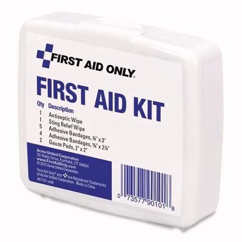 First Aid Only First Aid On the Go Kit, Mini, 13 Pieces, Plastic Case, 4 Kits/PK