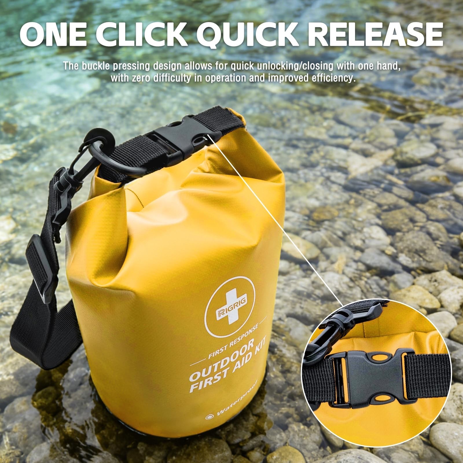 186 Pcs Waterproof First Aid Kit – Portable Survival Gear for Boating, Camping,