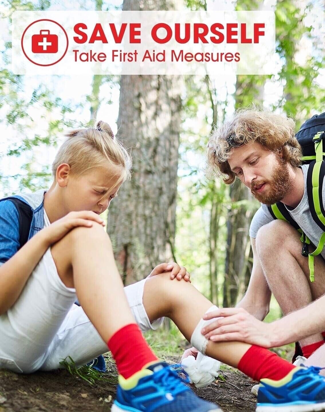170 Pc First Aid Kit Emergency Trauma Military Survival Camp Burn Relief Saline