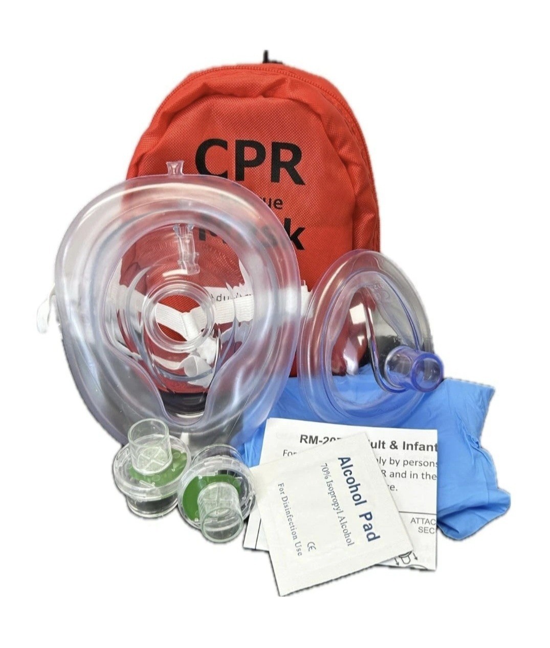 MCR Medical CPR Mask Combo Kit – 10pk Adult Infant 2 Valves #RM-2071-001