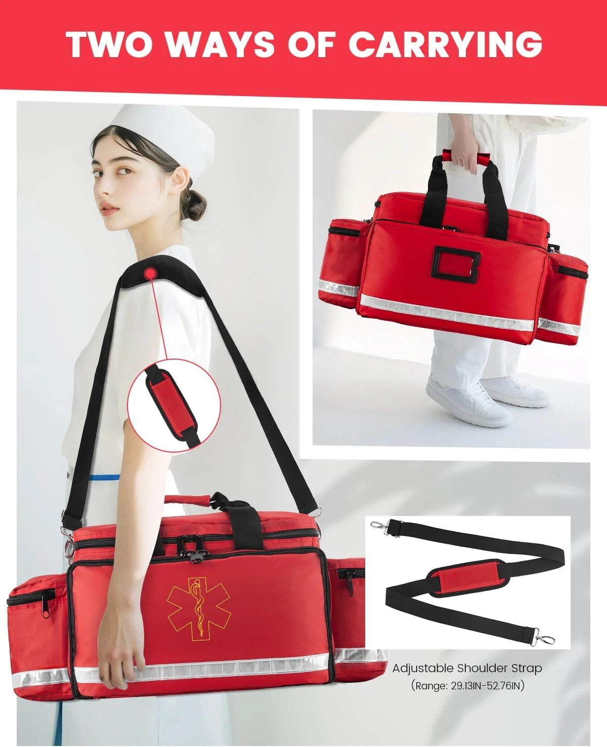 Medical Bag – First Aid Bag Empty, EMT Bag for EMTs, Paramedics & First Responde